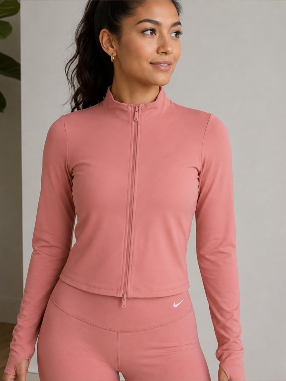 NIKE Zenvy Dri Fit Long Sleeve Full Zip Top Canyon Size XXL NEW